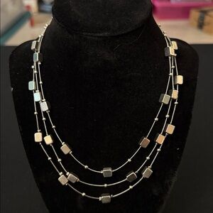 Lia Sophia Elegant Silver Multi-Strand Necklace